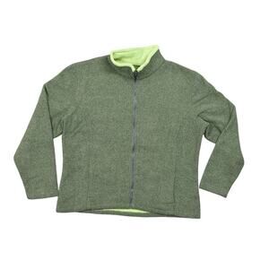 Cabela's Green Polyester Jacket Women XL Basic Made in USA Zip